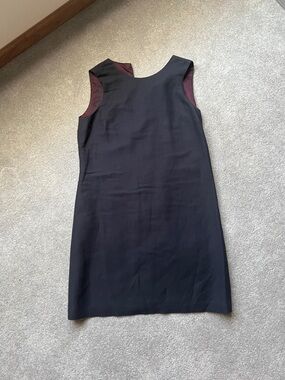 LOFT Nacy Sleeveless Shift Dress with Burgundy Arm Lining